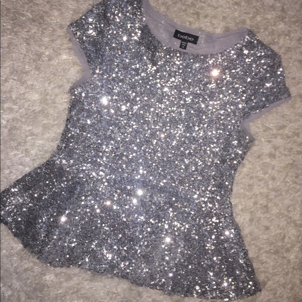 Bebe sparkly peplum top